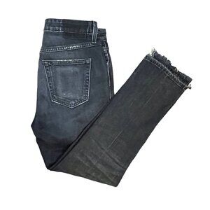 AMO Babe Rachel Denim Jeans in Black Distressed Wash Women's Size 29" x 30"